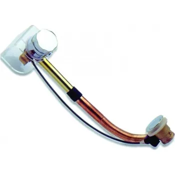 Sifon Itálie Vanová mosazná odtoková souprava Italy s napouštěním přepadem - vanový mosazný sifon ovládaný bovdenem - přepad 600 mm chrom