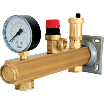 Novaservis Bezpečnostní skupina pro topení, délka 271 mm, vstupy 2 x 3/4", 3 BAR