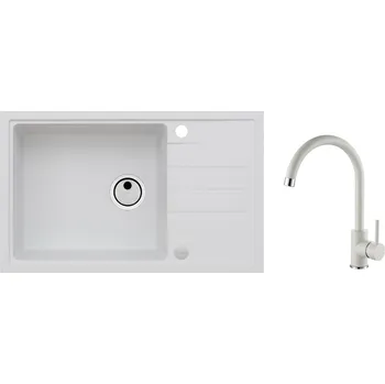 Granitový dřez SET ALVEUS INTERMEZZO 130/11 + BATERIE ROXA 11 obdélníkový granitový dřez 595 x 475 mm v setu s baterií