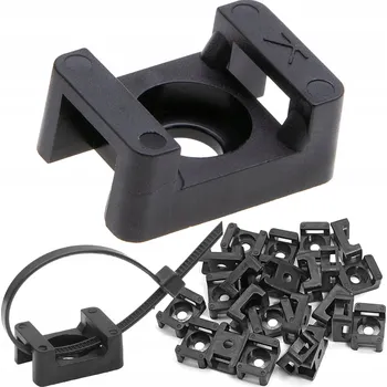 Stahovací páska Držák pro stahovací pásky černý 16 x 22 mm 100 ks