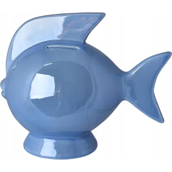 Pokladnička Figurka pokladnička modrá ryba 14x7,5x13cm