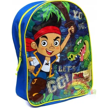 Školní batoh Jednokomorový Batoh pro předškoláky Pirát Jake Disney pro chlapce a dívky, modrý a zelený