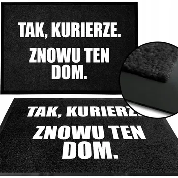 Rohožka VSTUPNÍ ROHOŽKA MONOCHROM ČERNÁ HIT TAK KURIÉRE ZNOVU TEN DOM VZOR
