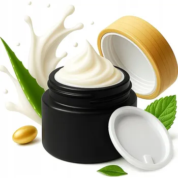 Dóza na potraviny Skleněná dóza/kelímek ČERNÁ MATNÁ 15g na krém, balzám, kosmetiku, mast, Gel