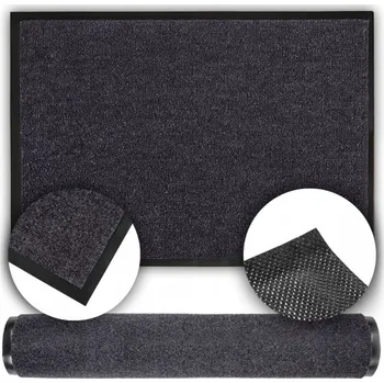 Rohožka GUMOVÁ ROHOŽKA PŘED DVEŘE HLADKÁ ŠEDÁ PROTISKLUZOVÁ MĚKKÁ 90 x 150 CM