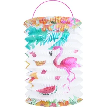 Party dekorace Party Pal Papírový lampion, Havaj party, Plameňák, 14,5x25cm