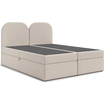 Postel Čalouněná postel COMO s úložným prostorem 200x200 cm Béžová