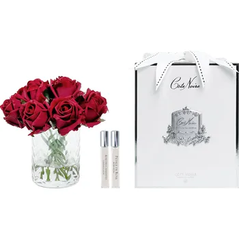 Aroma difuzér Côte Noire Herringbone kytice 11 parfémovaných růží Red Rose Buds