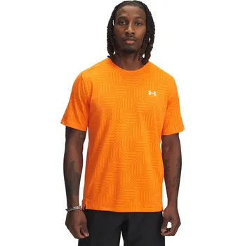 Pánská móda Pánské Tričko s krátkým rukávem UNDER ARMOUR UA TECH VENT GEOTESSA SS 1382182-835 – Oranžová L
