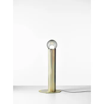 Stojací lampa Brokis PRISMA FLOOR S 600 stojací svítidlo Barva skla: transparentní sklo, Barva el. vedení: světle šedý, Povrch baldachýnu a montury: broušená ocel lakovaná