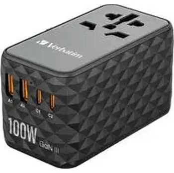 Verbatim GaN III 2xUSB-C 100W/2xUSB-A