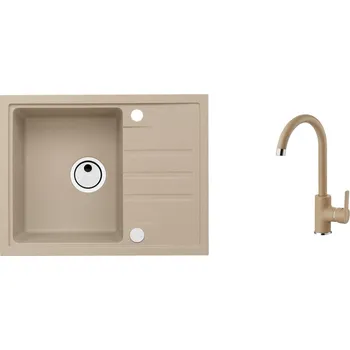 Granitový dřez Alveus SET ALVEUS Intermezzo 30 + baterie Tonia 55 obdélníkový granitový dřez 620 x 480 mm v setu s baterií