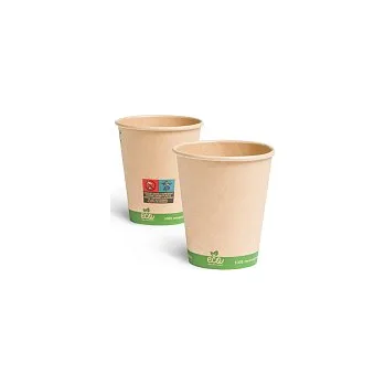 Kompostovatelné kelímky na kávu 235 ml (8 oz), hnědé, 50 ks