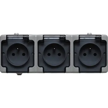 Elektrická zásuvka Hermetická elektrická lišta Kos-Elektro, šedá