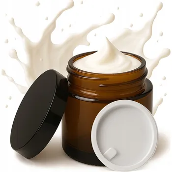 Sklenice Nádoba Skleněná Zavařovací Sklenice Hnědá 100g z Tmavého Skla na Krém Vzorky Oleje