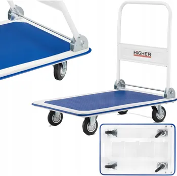 Plošinový vozík SKLÁDACÍ PLOŠINOVÝ VOZÍK MANIPULAČNÍ TRANSPORTNÍ SKLADOVÝ 300 kg