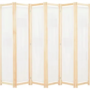 Paraván Paraván 6dílný, krémový, 240 x 170 x 4 cm, textil