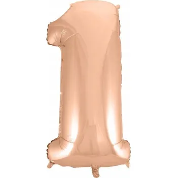 Balónek Foliový balónek číslice růžovo-zlatý 92 cm
