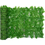vidaXL Balkónová zástěna se zelenými listy 400 x 75 cm