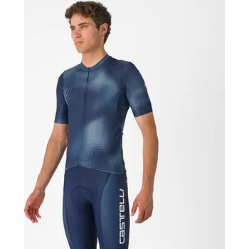 cyklistický dres CASTELLI pánský dres Vortice, belgian blue/light steel blue M