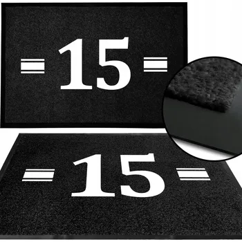 Rohožka VSTUPNÍ ROHOŽKA MONOCHROM ČERNÁ PŘED DVEŘE S ADRESOU A ČÍSLEM DOMU - VZOR