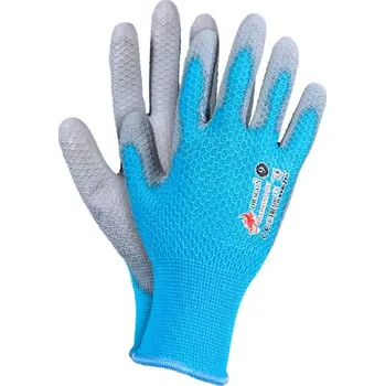 Pracovní rukavice Reis DIAMOND PU NS rukavice modrá/šedá 6-10