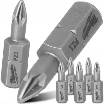 Bit 5x BIT MILWAUKEE Šroubovací bity PZ1 25 mm Magnetický hrot POZIDRIV Krátký