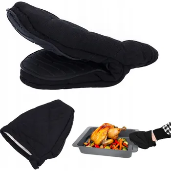 Chňapka Kuchyňská rukavice ochranná černá pro nádobí trouby grilu žáruvzdorná