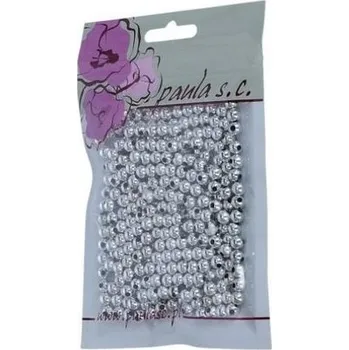 Dětské navlékací korálky Korálky 6mm stříbrné plastové 50 g