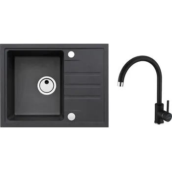 Granitový dřez SET ALVEUS INTERMEZZO 30/91 + BATERIE ROXA 91 obdélníkový granitový dřez 595 x 475 mm v setu s baterií