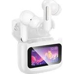 Bluetooth headset HOCO TWS (EQ14) s dotykovým displejem, barva bílá