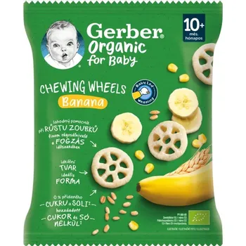 GERBER Organic chewing wheels křupavá kolečka s banánem 28g