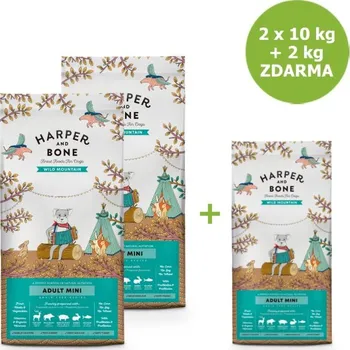 Krmivo pro psa Harper and Bone Dog Adult Mini divoké hory x 10 kg + 2 kg ZDARMA + Doprava ZDARMA