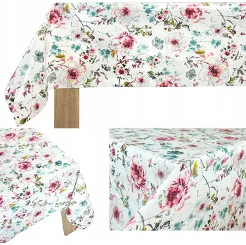 Obraz Obrus Ubrusovina Ozdobná Odolná proti Skvrnám na Vláknině Barevné Květiny 140 Cm x 20 m