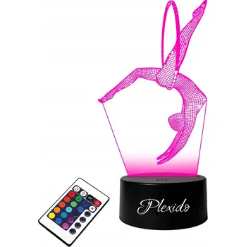 Lampička LAMPA na SKLE Gimnastyczka 3D LED RGB DÁLKOVÝ OVLADAČ 16 BAREV
