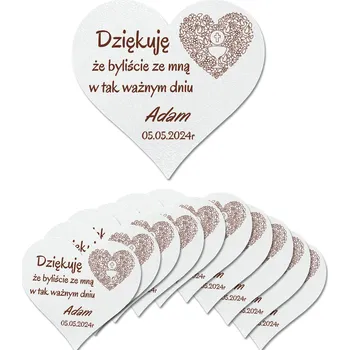 Dekorativní magnet PODĚKOVÁNÍ HOSTŮM PRVNÍ SVATÉ PŘIJÍMÁNÍ MAGNET SRDCE 10 KS