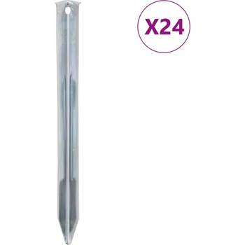 vidaXL Stanové kolíky 24 ks 22 cm Ø 20 mm pozinkovaná ocel