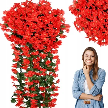 umělá květina Kytice umělé pelargonie Griny červená 78 cm 1 ks