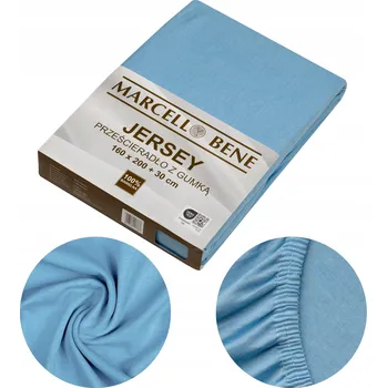 Prostěradlo Prostěradlo s gumou jersey 220x200 +30 cm, světle modrá barva