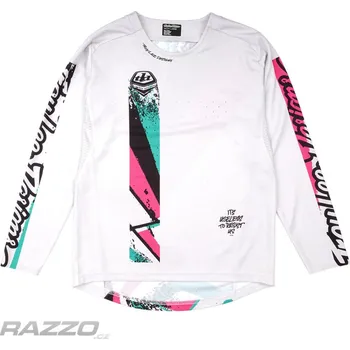 cyklistický dres Dětský dres na kolo TroyLeeDesigns Youth Sprint Jersey Full Pull Chalk 2025 KS