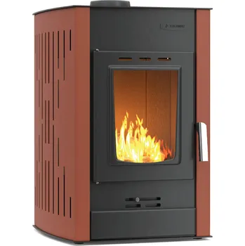 Krbová kamna Krbová kamna na dřevo s teplovodním výměníkem 25kw Barva: Cihlová