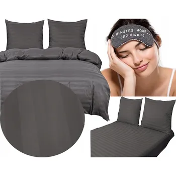 Povlečení Hotelové Povlečení damašek s proužky 140x200 ocelově šedé