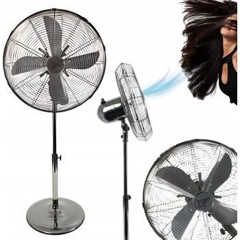 Domácí ventilátor STOJANOVÝ VENTILÁTOR PODLAHOVÝ KOVOVÝ TICHÝ VÝKONNÝ BEZPEČNÝ VĚTRÁK 50cm