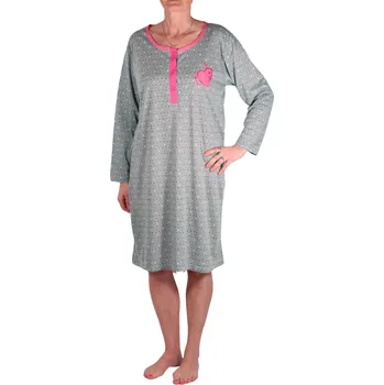 Body Elenka dámská noční košile dlouhý rukáv 3N-794-25 XXL tmavě růžová
