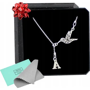 Náhrdelník stříbrný náhrdelník Kolibřík písmenko celebrita stříbrná