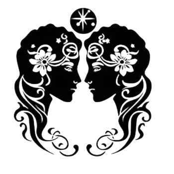 Nažehlovací obrázek - znamení zvěrokruhu blíženci (8,3 x 9,0 cm)