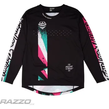 cyklistický dres Dětský dres na kolo TroyLeeDesigns Youth Sprint Jersey Full Pull Black 2025 KXL