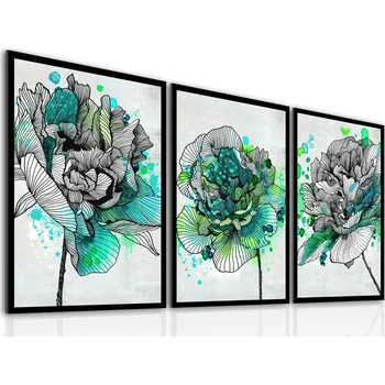 Obraz Obraz na plátně ROSE set 3 kusy 40x60 cm Ludesign