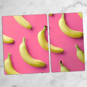 Obraz Skleněné kuchyňské desky na krájení s grafikou - Barevné banány 40x52 cm a 30x52 cm