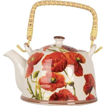 Konvice na čaj Porcelánová konvice na čaj se sítkem a vlčím mákem – 800 ml